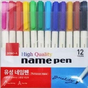 [셀러에이드]칼라네임펜 12색 금속 유리 고무등 다양한 곳에 사용