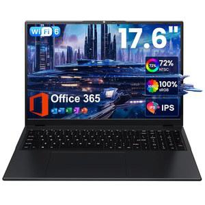 점퍼 17.6인치 노트북, 1년 오피스 365, 16GB RAM 640GB SSD가 장착된 노트북 컴퓨터, 쿼드코어 프로세서,