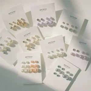 [콩심팥심]링귀걸이 6종 모음전 베이직 진주 큐빅 써지컬스틸 세