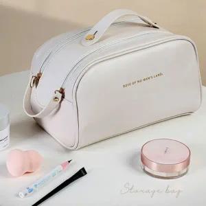 LN와이드오픈 더블 지퍼 화장품 파우치 여행용 휴대용 수납 가방