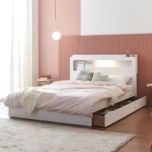 [BIF보루네오][보루네오] 옷 이불 다 수납되는 조명침대 Q (라텍스독립매트) KC711