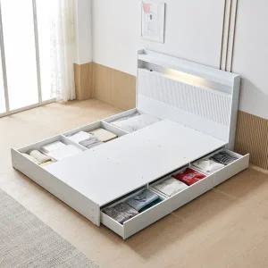 [BIF보루네오][보루네오] 옷 이불 다 수납되는 조명침대 Q (라텍스독립매트) KC713