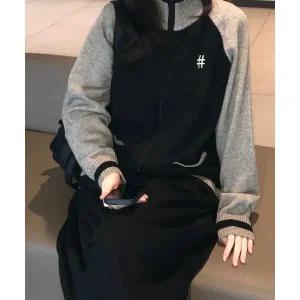 매장정품 빈트릴 BEENTRILL 배색 래글런 투웨이 니트 집업(베이지) BA254CD002BE 164669