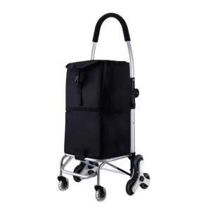 시장바구니캐리어 무소음 쇼핑 블랙 접이식 휴대용 손수레