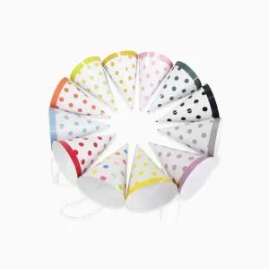 라인 도트 고깔 모자/생일/축하/파티/어린이/꼬깔/유아동/이벤트/고깔모/종이/무늬/컬러/칼라/유치원/세트