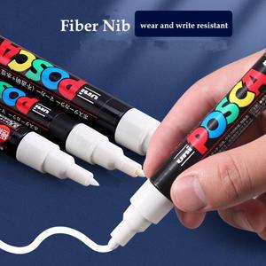 UNI Posca 아크릴 흰색 형광펜 마커 PC1M/3M/5M/8K/17K 유리, 플라스틱, 금속, 목재, 도자기 용 페인트