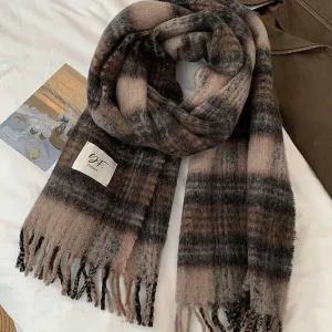 [콩심팥심]머플러 체크무늬 격자무늬 울터치 6컬러 겨울 방한 꽈배기목도리