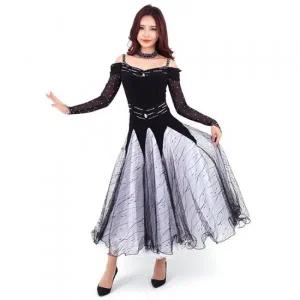 MDSET300 탑 여성 여성 모던댄스 술 모던드레스 성인 술 모던댄스 복장