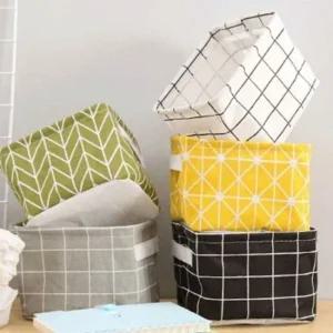 북유럽풍 린넨 보관 미니바구니 택 1 수납바구니 수납정리바구니 패브릭바구니