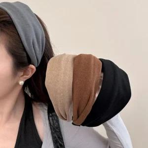 베이직 넓은 챙 스웨이드 헤어 밴드 머리띠