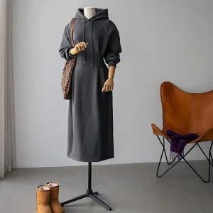 (안나앤모드) A. 제인 핀턱 후드 기모 원피스[드레스C1108H01]