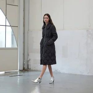 [에고이스트](강남점)물결퀼팅 와이드카라 롱구스다운 (ER4TD905)