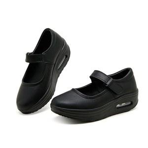 EnllerviiD 여성 메리 제인 슈즈 버클 에어쿠션 캐주얼 청키 힐 라운드 토 유니폼 드레스 플랫폼 웨지 컴포트 펌프스 워킹화