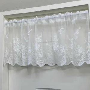 주방 창문가림막 레이스 짧은커튼 화이트 쪽커튼 창문가림막 주방창문 가리개 쪽