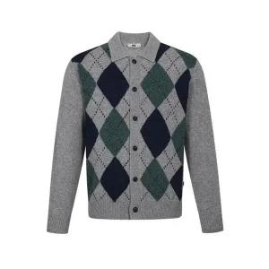 [NS홈쇼핑]25FW 닥스니트 울100 아가일 카라 가디건 DLW1SWCD104G1[35510965]