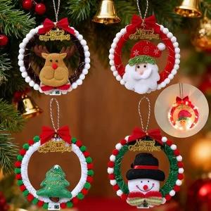 LED 펠트 리스틀 크리스마스장식 오너먼트 무드등 만들기 DIY키트 트리장식 크리스마스용품