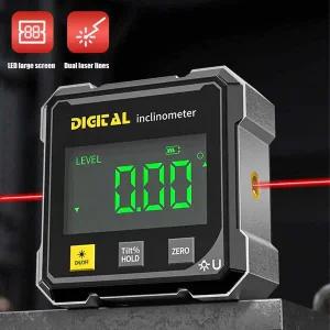 전자 각도기 경사계 경사계 각도 눈금자 경사 측정 기능이 있는 4면 디지털 각도 게이지