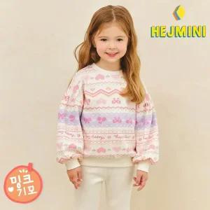 [헤이미니] 드리밍체리하트자가드밍크기모티셔츠