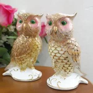 ksr 골드 무늬 풍수 부엉이 2P  브라운) 스마일꽃인형 20cm인형옷 인형소품 아이돌인형옷