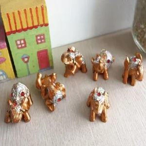 ksr 미니 코끼리 6P  골드) 코끼리인형 인테리어인형 거실소품 거실인테리어