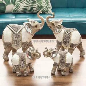 ksr 자개 코끼리 2P 코끼리인형 인테리어인형 거실소품 거실인테리어