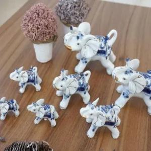 ksr 세라믹 7마리 코끼리 코끼리인형 인테리어인형 거실소품 거실인테리어
