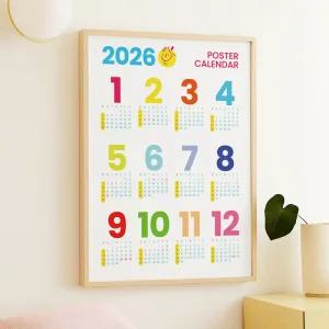 컨티뉴 2026 숫자 한장 종이포스터 캘린더 달력 236105