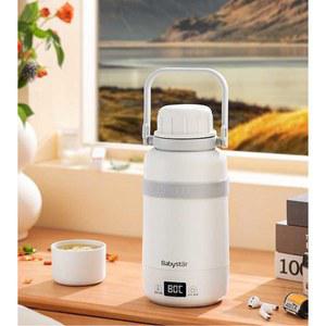 휴대용 분유포트 1L 텀블러 주전자 커피 차 밀크 보온 전기포트 그레이 사무실 여행용