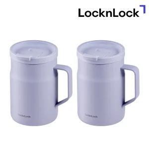 락앤락 New 메트로 밀폐 머그 텀블러 475ml (바이올렛) 2P 스텐 손잡이 보온보냉컵 TOP_LHC4263VOLs2