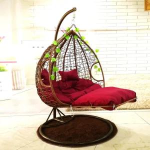 라탄그네의자 매장용 1인용 인테리어 쿠션 2인용 행잉체어