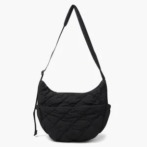 SOFIE SERIES 우먼스 퀼팅 호보 크로스백 QP322WBG93-BLK0