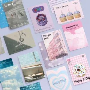 [셀러에이드]무드스케이프 메세지 카드 세트 대용량 편지지 엽서