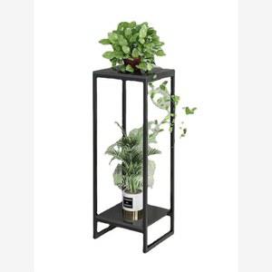 ZIPIA 선반 화분 스탠드 원목 진열대 인테리어 블랙50X24CM 철제 거치대 식물 정리대