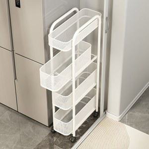 틈새 수납장 슬라이딩 빌트인 세탁실 2층 화이트 우유 이동식 키큰장 15CM DS 2E