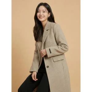 [조이너스]원버튼 미디 라쿤 모직코트-JW24CH4501878A