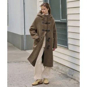 매장정품 드로우핏 DRAWFIT WOMEN 알파카 부클 더플 후드 코트 [BROWN] DFWMCT4421BR 459732