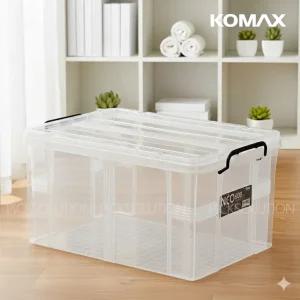코멕스 네오박스 600 수납 박스 60L 손잡이 뚜껑형 특대용량 옷 정리함 투명 리빙 옷장 이불 보관 팬트리 플라스틱 공간 적층 초대형