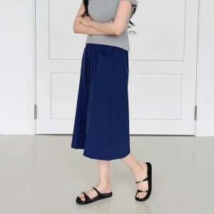 여성 여름 바지 와이드 7부 포켓 쿨 팬츠