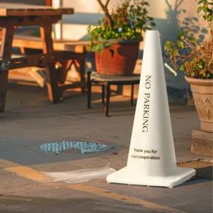 화이트 주차꼬깔 라바콘 고무 칼라콘 주차금지표지판