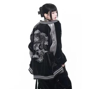 일본 벨벳 점퍼 썬더클럽 서브컬처 간지 드래곤 점퍼