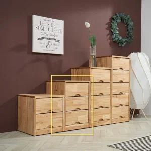 [우아미가구]로건스 참죽원목 미니서랍장 3단