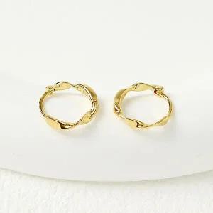 [콩심팥심]골드도금 실버 링 귀걸이 꼬임 웨이브