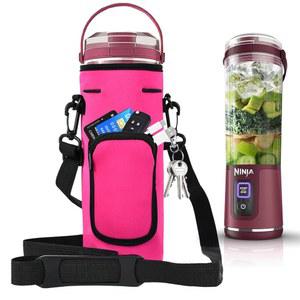 어깨끈과 액세서리 포켓이 있는 닌자 블라스트 휴대용 블렌더용 보관 슬리브 백 BC151NV/BC51NV/BC151BK/BC151CR/BC151EM/BC151PR/BC151WH 블렌더(블랙)