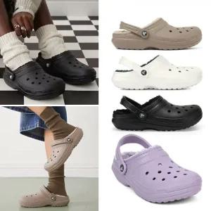 크록스 방한화 털신 털부츠 클래식 라인드 클로그 블랙,화이트,본