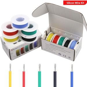 5색 유연한 실리콘 와이어 16 18 20 22 24 26 28 30 AWG 게이지 주석 도금 구리 연선 300V 케이블 전자