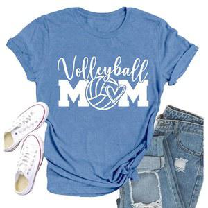 Qskall 여성 야구 엄마 셔츠 하트 티셔츠 재미있는 게임 데이