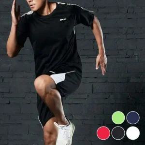 남성 여름 시원한 쿨링 반팔 반바지 트레이닝 세트