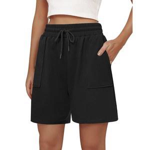 코와스토 여성 코튼 스웨트 반바지 캐주얼 여름 루즈 운동 드로스트링 허리 라운지 러닝 주머니 포함