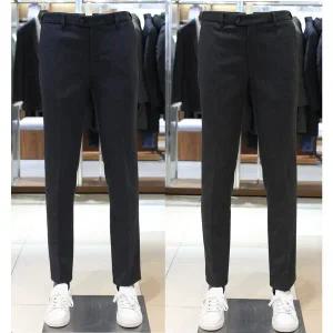 [바쏘](의정부점)FW 수입원사 겨울 기모 원단 터널밴딩 남성정장바지 2종 [ 네이비,차콜 ]