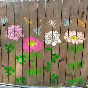 야외 정원을 위한 대형 꽃 울타리 스텐실 추가 모란 레이스 템플릿 나무 가구 벽 벽화 (펜스10)